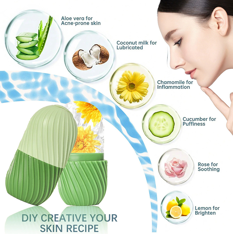 Face Ice Roller Puffiness - 【1 adet silikon buzlu yüz masaj