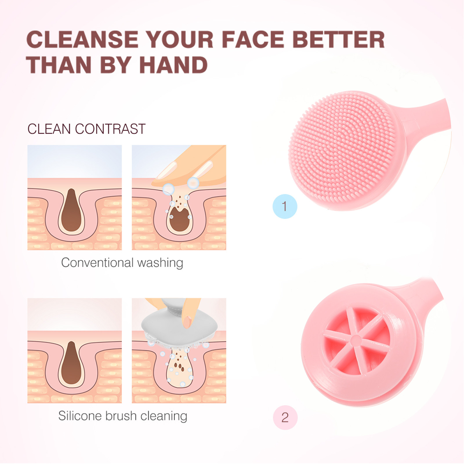 3 Adet Pembe Silikon Yüz Fırça - Silicone Face Scrubber Electric incelemesi ve fiyatı